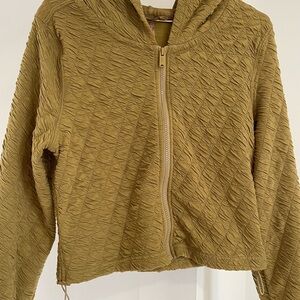 FP Movement Kadi Quilted Cropped  Olive Green Zip Up